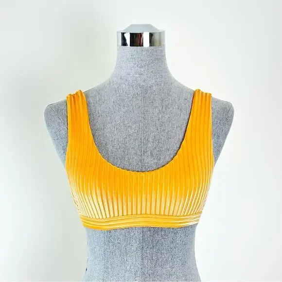 Dippin Daisy's Festival Top Women's Small Soft Orange‎ Ribbed Velvet Stripe - Picture 3 of 11